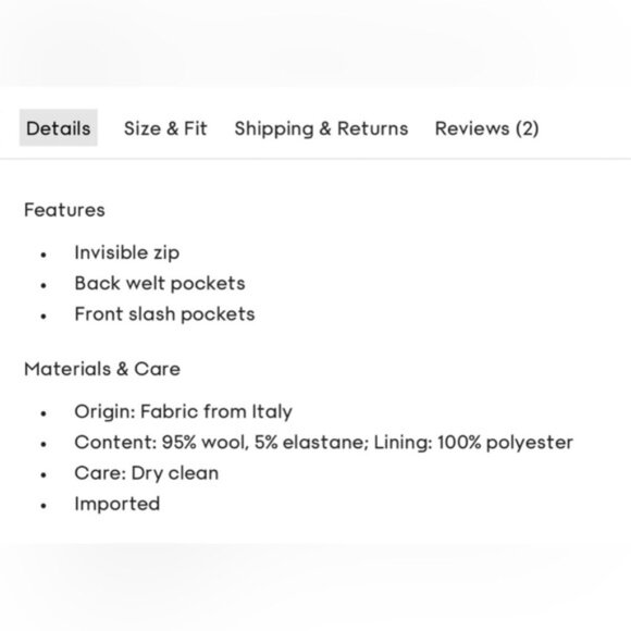 NWT Aritzia Babaton Overlap Pant Black Size 6 Wool twill trousers high waist - Picture 10 of 13